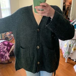 Gray oversized cardigan
